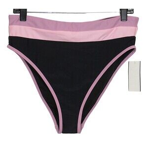Salt + Cove Black Purple Pink Colorblock Sporty High Waist Bikini Swim Bottom S